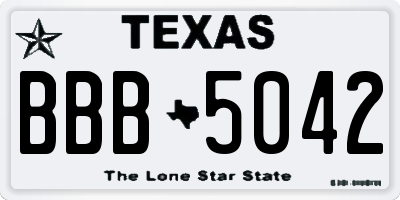 TX license plate BBB5042