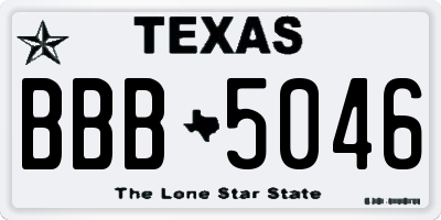 TX license plate BBB5046