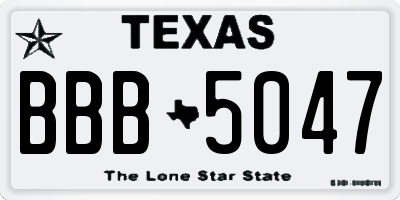 TX license plate BBB5047