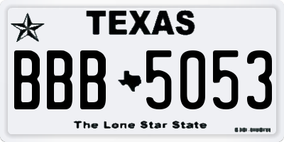 TX license plate BBB5053