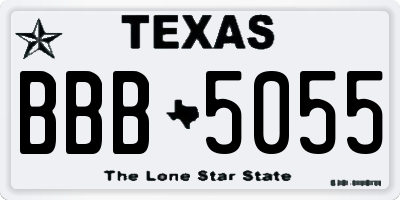 TX license plate BBB5055