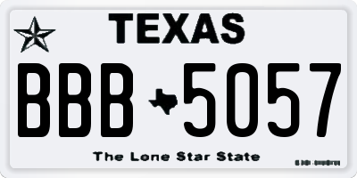 TX license plate BBB5057