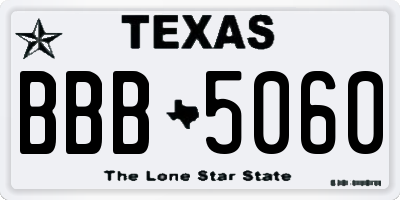 TX license plate BBB5060