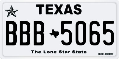 TX license plate BBB5065