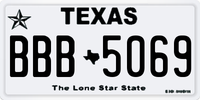 TX license plate BBB5069