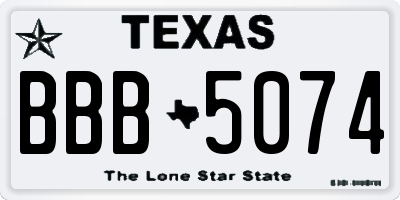 TX license plate BBB5074