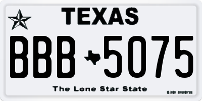TX license plate BBB5075