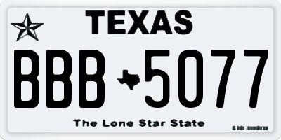 TX license plate BBB5077
