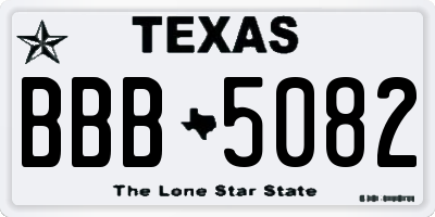 TX license plate BBB5082