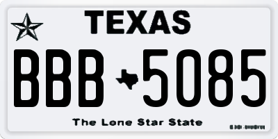 TX license plate BBB5085
