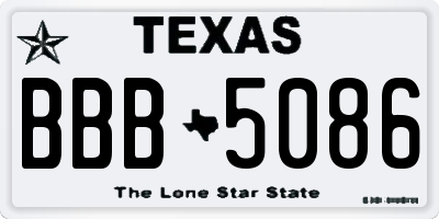 TX license plate BBB5086