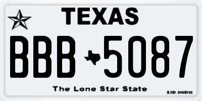 TX license plate BBB5087