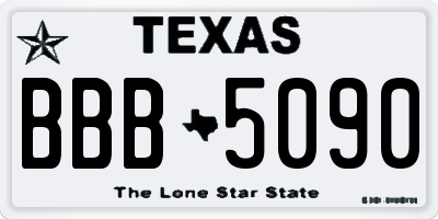 TX license plate BBB5090