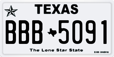 TX license plate BBB5091