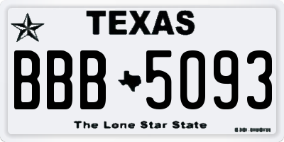 TX license plate BBB5093