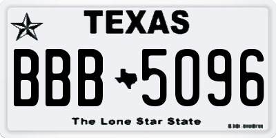 TX license plate BBB5096