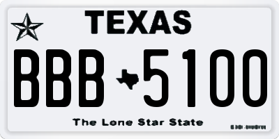 TX license plate BBB5100