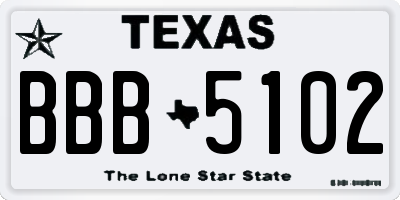 TX license plate BBB5102