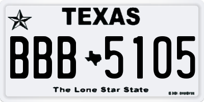 TX license plate BBB5105