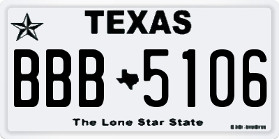 TX license plate BBB5106