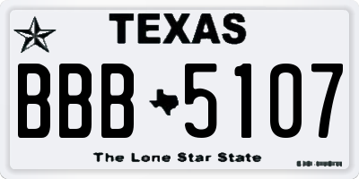 TX license plate BBB5107