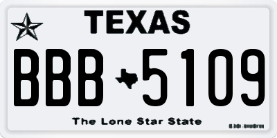 TX license plate BBB5109