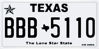 TX license plate BBB5110