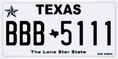 TX license plate BBB5111