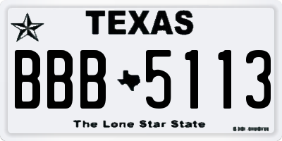 TX license plate BBB5113