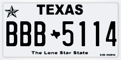 TX license plate BBB5114