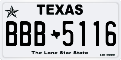 TX license plate BBB5116