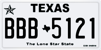 TX license plate BBB5121