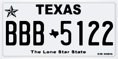 TX license plate BBB5122