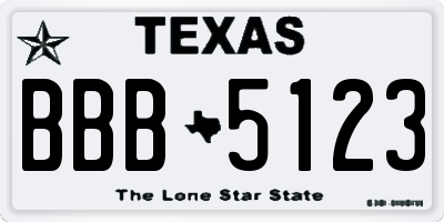 TX license plate BBB5123