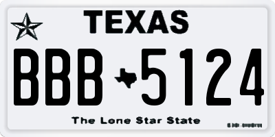 TX license plate BBB5124