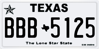 TX license plate BBB5125