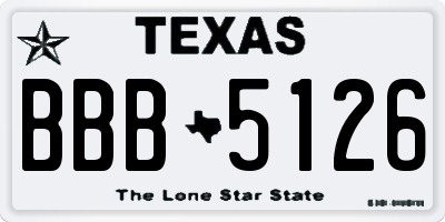 TX license plate BBB5126