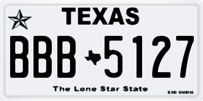 TX license plate BBB5127