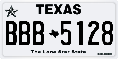 TX license plate BBB5128