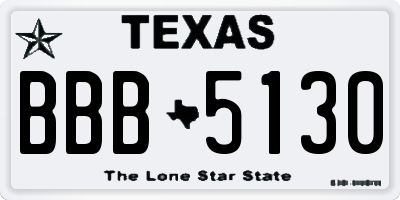 TX license plate BBB5130