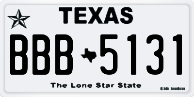 TX license plate BBB5131