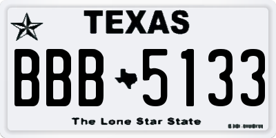 TX license plate BBB5133