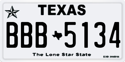 TX license plate BBB5134