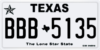 TX license plate BBB5135