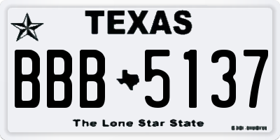 TX license plate BBB5137