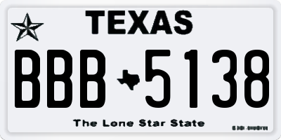 TX license plate BBB5138