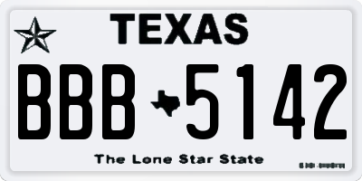 TX license plate BBB5142