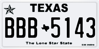 TX license plate BBB5143