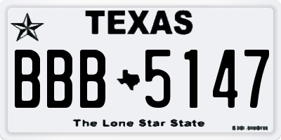 TX license plate BBB5147