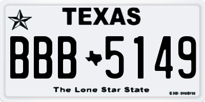 TX license plate BBB5149